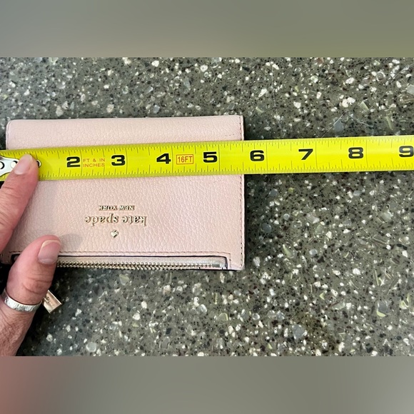 Kate Spade New York Leila Pebbled Leather Slim Bifold Wallet - Carnation Pink - Picture 12 of 15